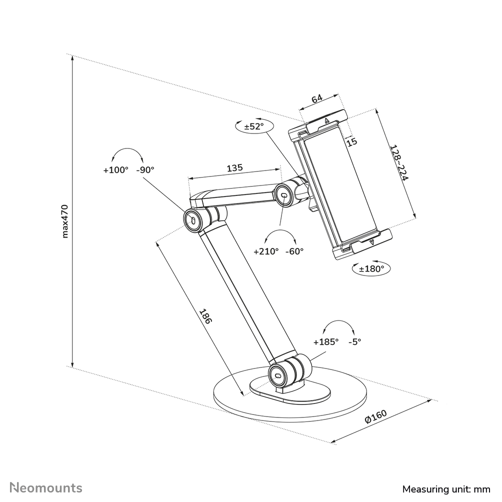 Neomounts DS15-550BL1 Tablet-Ständer 4.7-12.9" - universal